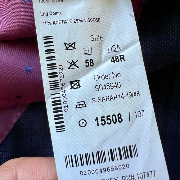 SARAR Men’s Navy and Black Plaid Wool Nadia Blazer—SZ. 48R - Picture 11 of 17